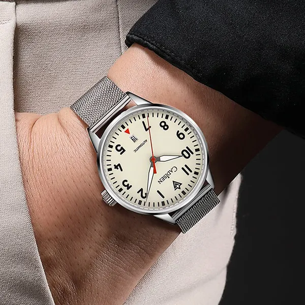 Đồng Hồ Nam Cadisen Pilot Mechanical Watch C8224G-T1 Màu Bạc