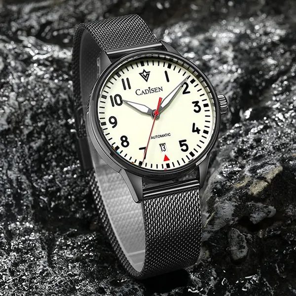 Đồng Hồ Nam Cadisen Pilot Mechanical Watch C8224G-T2 Màu Ghi