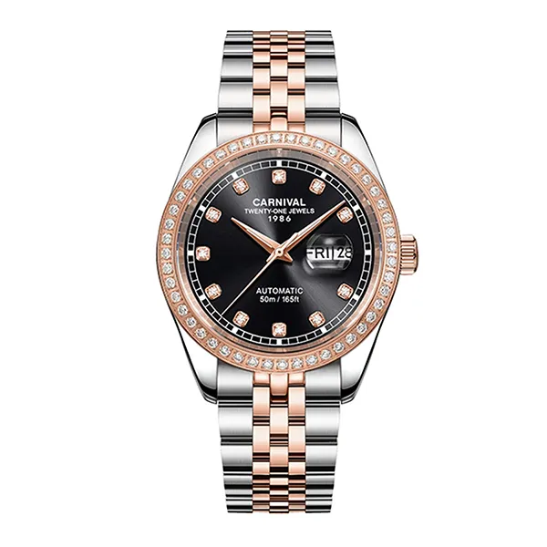 Đồng Hồ Nam Carnival Automatic Watch 8131G2-CH-D Màu Đen/Vàng Hồng