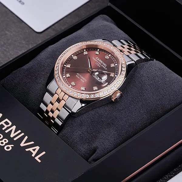 Đồng Hồ Nam Carnival Automatic Watch 8131G2-CH-N Màu Nâu/ Vàng Hồng
