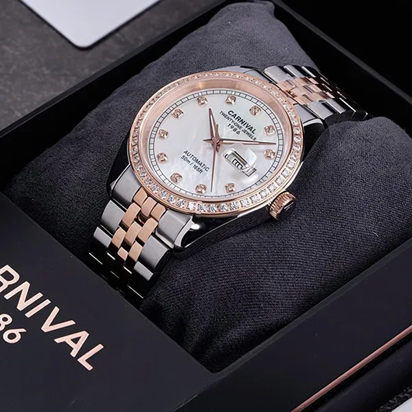 Đồng Hồ Nam Carnival Automatic Watch 8131G2-CH-TK Màu Demi (Bạc - Vàng Hồng)