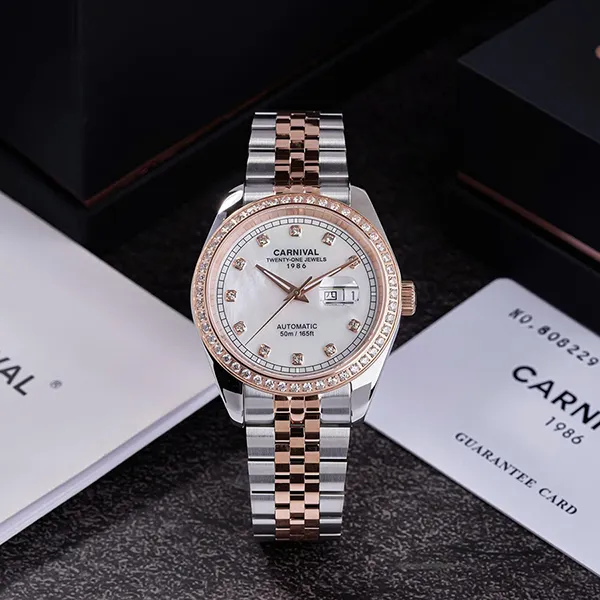 Đồng Hồ Nam Carnival Automatic Watch 8131G2-CH-TK Màu Demi (Bạc - Vàng Hồng)