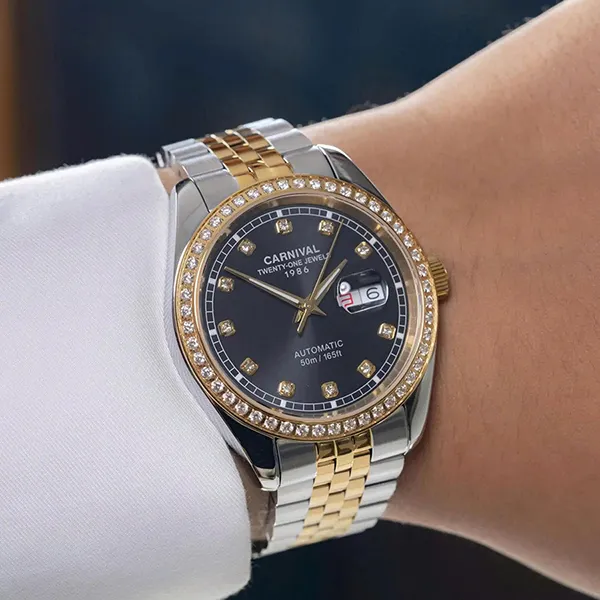 Đồng Hồ Nam Carnival Automatic Watch 8131G2-CV-D Màu Bạc Đen