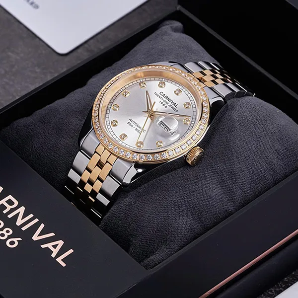 Đồng Hồ Nam Carnival Automatic Watch 8131G2-CV-T Màu Bạc Vàng