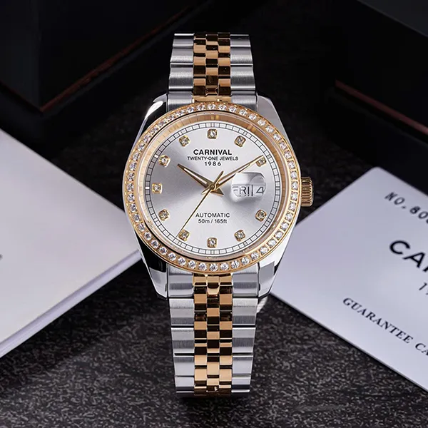 Đồng Hồ Nam Carnival Automatic Watch 8131G2-CV-T Màu Bạc Vàng