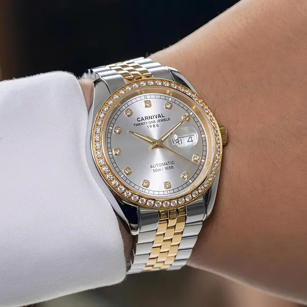Đồng Hồ Nam Carnival Automatic Watch 8131G2-CV-T Màu Bạc Vàng
