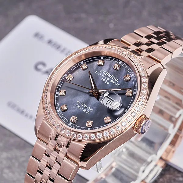 Đồng Hồ Nam Carnival Automatic Watch 8131G2-VH-DK Màu Vàng Hồng