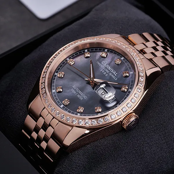 Đồng Hồ Nam Carnival Automatic Watch 8131G2-VH-DK Màu Vàng Hồng