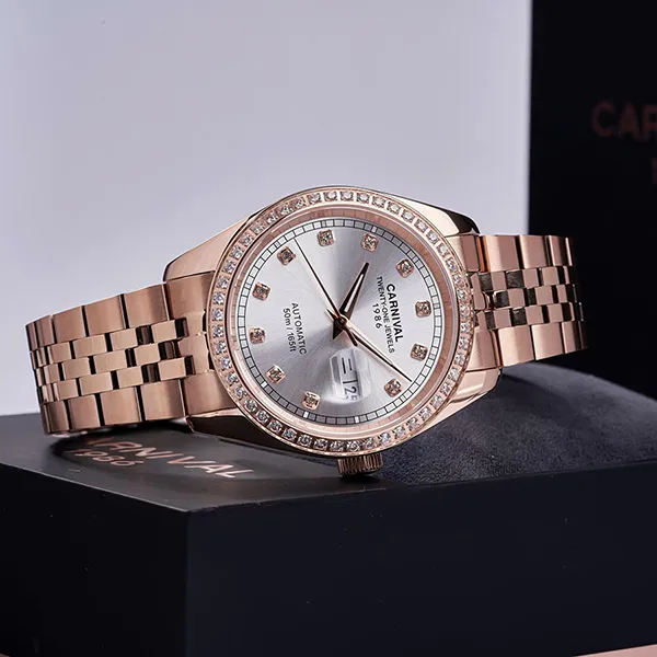 Đồng Hồ Nam Carnival Automatic Watch 8131G2-VH-T Màu Vàng Hồng