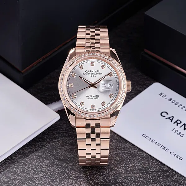 Đồng Hồ Nam Carnival Automatic Watch 8131G2-VH-T Màu Vàng Hồng