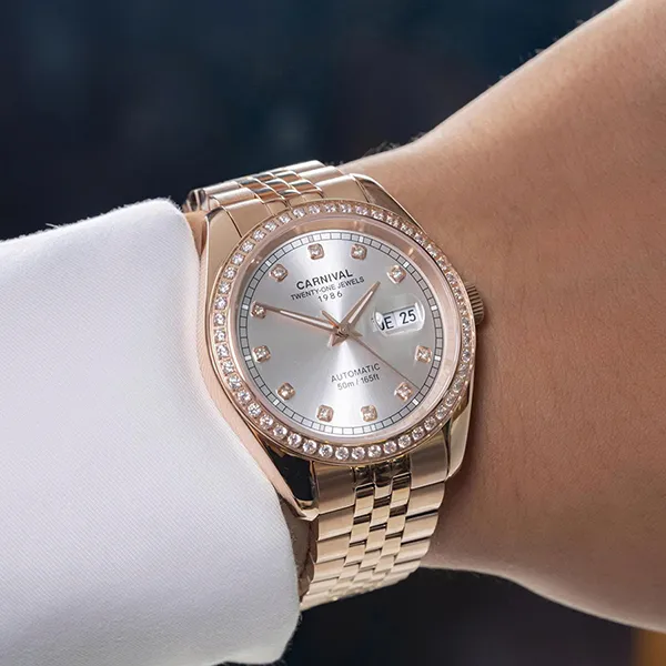 Đồng Hồ Nam Carnival Automatic Watch 8131G2-VH-T Màu Vàng Hồng