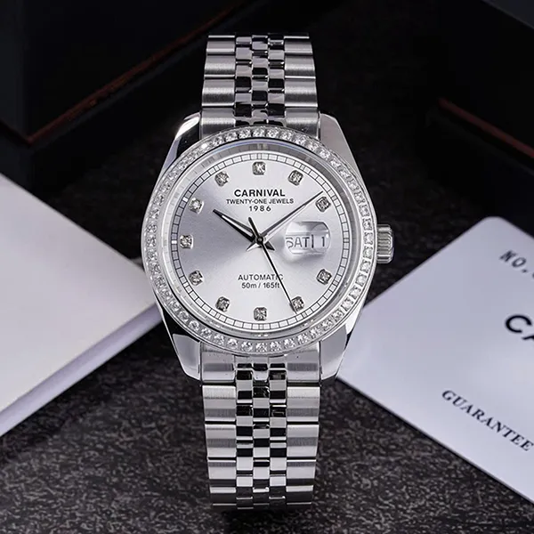 Đồng Hồ Nam Carnival Automatic Watch 8131G2-VT-T Màu Bạc