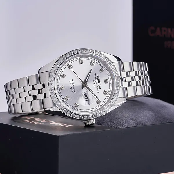 Đồng Hồ Nam Carnival Automatic Watch 8131G2-VT-T Màu Bạc
