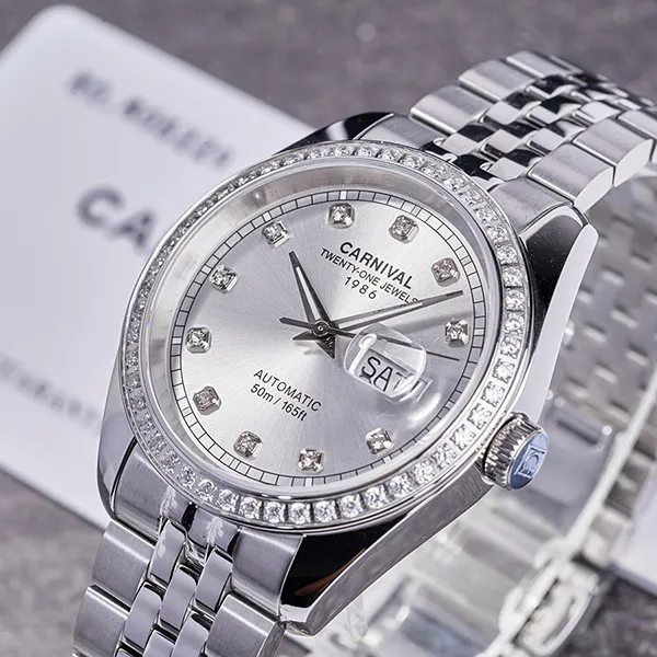 Đồng Hồ Nam Carnival Automatic Watch 8131G2-VT-T Màu Bạc