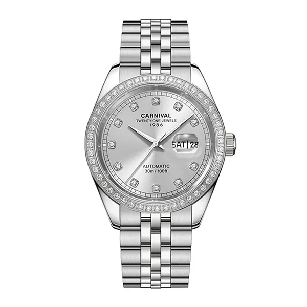 Đồng Hồ Nam Carnival Automatic Watch 8131G2-VT-TX Màu Bạc