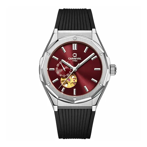 Đồng Hồ Nam Carnival Automatic Watch 8189G-VH-DCS-DO Màu Đỏ Bạc