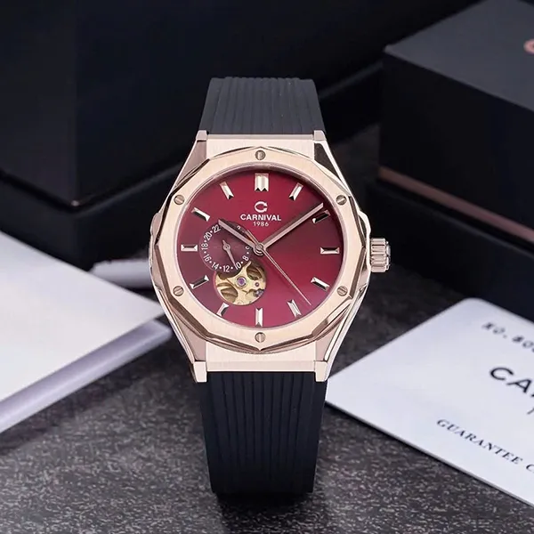 Đồng Hồ Nam Carnival Automatic Watch 8189G-VH-DCS-DO Màu Đỏ/ Vàng Hồng