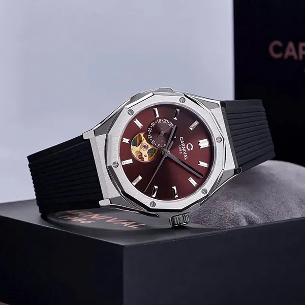 Đồng Hồ Nam Carnival Automatic Watch 8189G-VT-DCS-N Màu Đen Nâu
