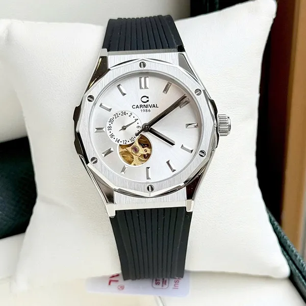 Đồng Hồ Nam Carnival Automatic Watch 8189G-VT-DCS-T Màu Đen Bạc