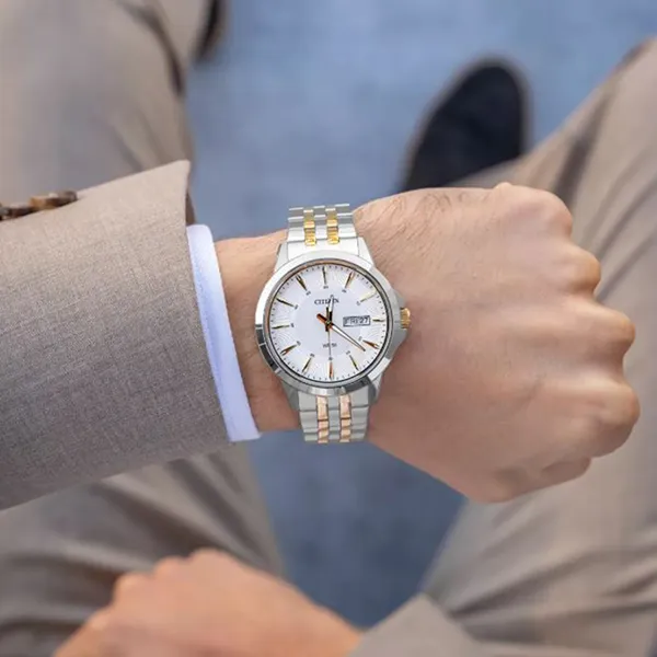 Đồng Hồ Nam Citizen Quartz Silver Dial Watch BF2018-52A Màu Demi