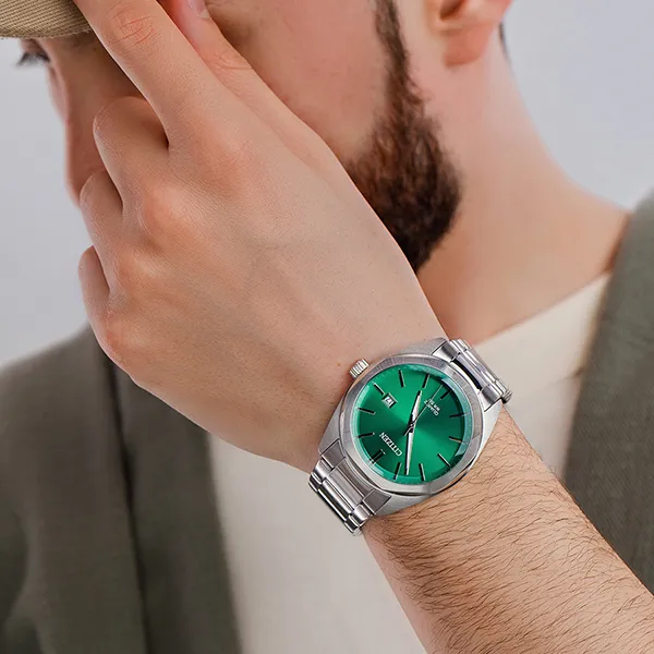 Đồng Hồ Nam Citizen Quartz Watch BI5110-54X Màu Bạc/Xanh Lá