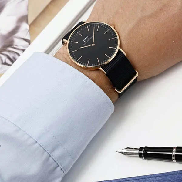 Đồng Hồ Nam Daniel Wellington Classic Cornwall 40mm DW00100148 Màu Đen