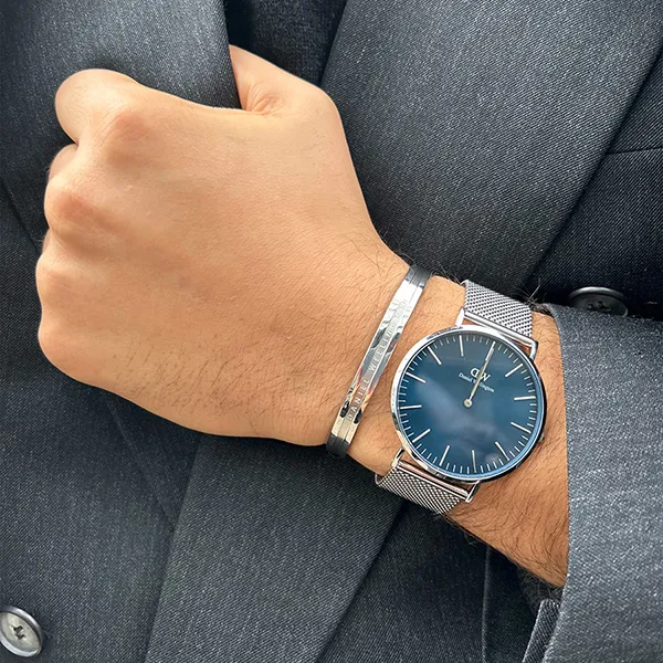 Đồng Hồ Nam Daniel Wellington Classic Mesh Arctic Silver DW00100628 Màu Bạc/Xanh