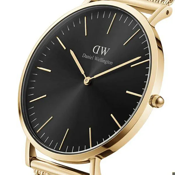 Đồng Hồ Nam Daniel Wellington Classic Mesh Onyx DW00100631 Màu Đen Vàng