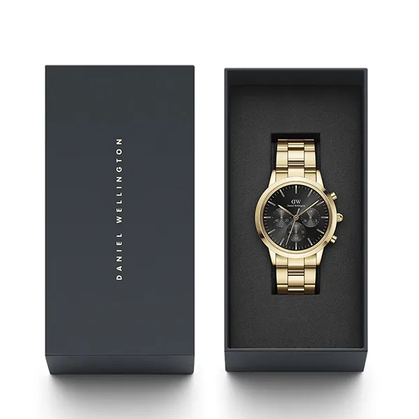 Đồng Hồ Nam Daniel Wellington Iconic Chronograph DW00100641 Màu Vàng/Đen