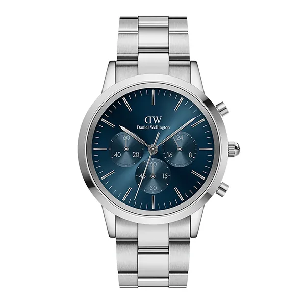 Đồng Hồ Nam Daniel Wellington Iconic Chronograph DW00100644 Màu Bạc/Xanh