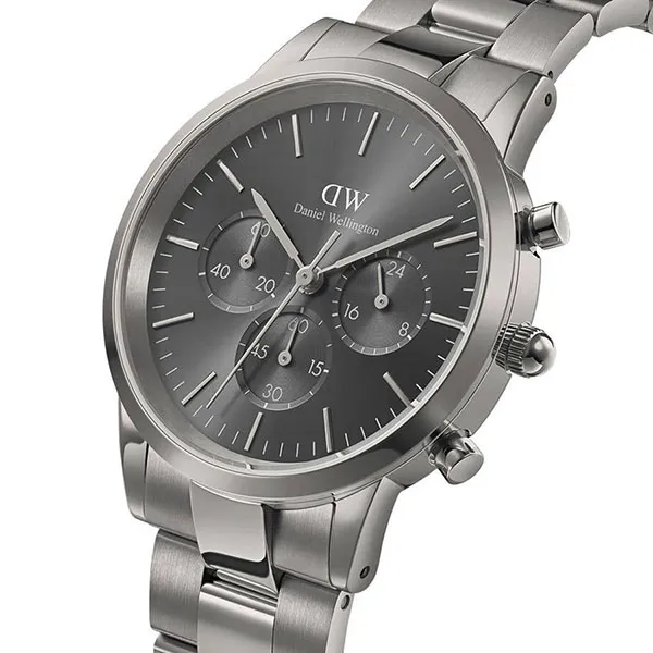 Đồng Hồ Nam Daniel Wellington Iconic Chronograph Link Graphite GM DW00100643 Màu Đen Xám
