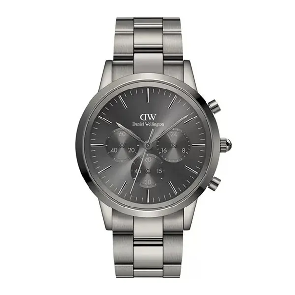 Đồng Hồ Nam Daniel Wellington Iconic Chronograph Link Graphite GM DW00100643 Màu Đen Xám