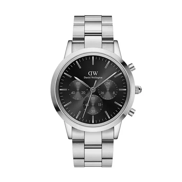 Đồng Hồ Nam Daniel Wellington Iconic Chronograph Link Onyx S DW00100645 Màu Đen Bạc
