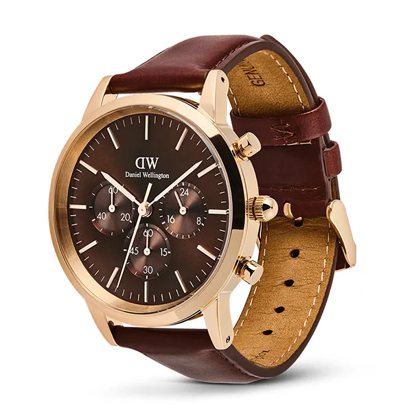 Đồng Hồ Nam Daniel Wellington Iconic Chronograph St Mawes Amber RG DW00100640 Màu Nâu