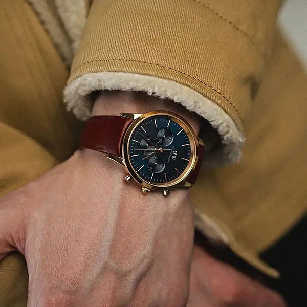 Đồng Hồ Nam Daniel Wellington Iconic Chronograph St Mawes Arctic RG DW00100639 Màu Xanh Nâu