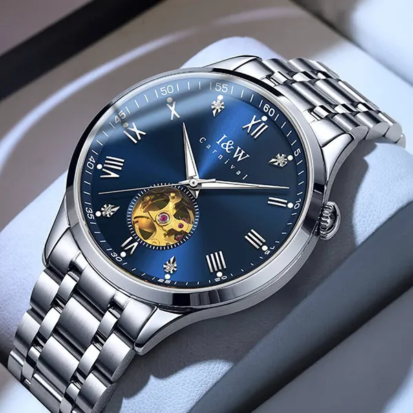 Đồng Hồ Nam I&W Carnival 55820G-T1 Automatic Màu Bạc Xanh