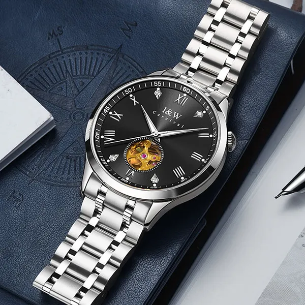 Đồng Hồ Nam I&W Carnival 55820G-T2 Automatic Màu Bạc Đen