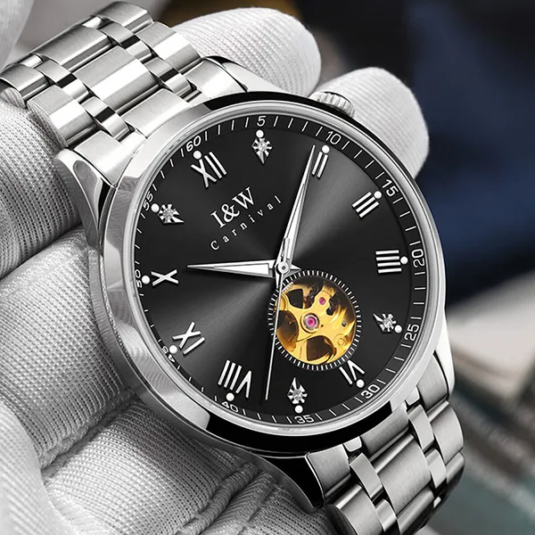Đồng Hồ Nam I&W Carnival 55820G-T2 Automatic Màu Bạc Đen