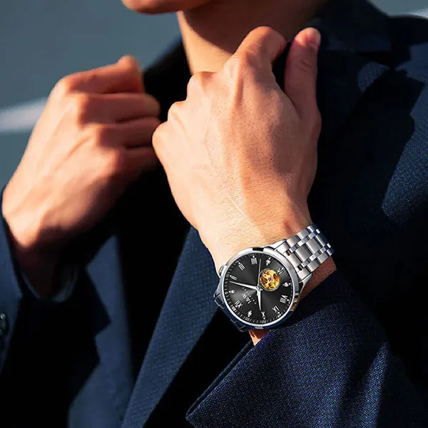 Đồng Hồ Nam I&W Carnival 55820G-T2 Automatic Màu Bạc Đen