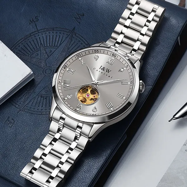 Đồng Hồ Nam I&W Carnival 55820G-T3 Automatic Màu Bạc Xám