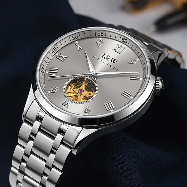 Đồng Hồ Nam I&W Carnival 55820G-T3 Automatic Màu Bạc Xám