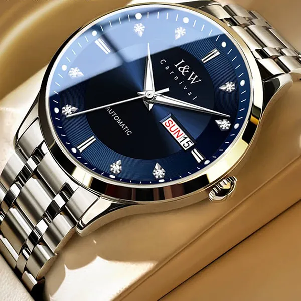 Đồng Hồ Nam I&W Carnival 55838G-T2 Màu Bạc Xanh