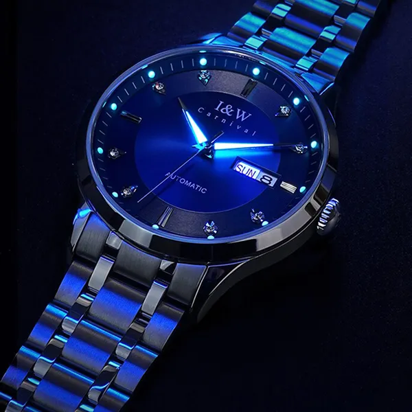 Đồng Hồ Nam I&W Carnival 55838G-T2 Màu Bạc Xanh