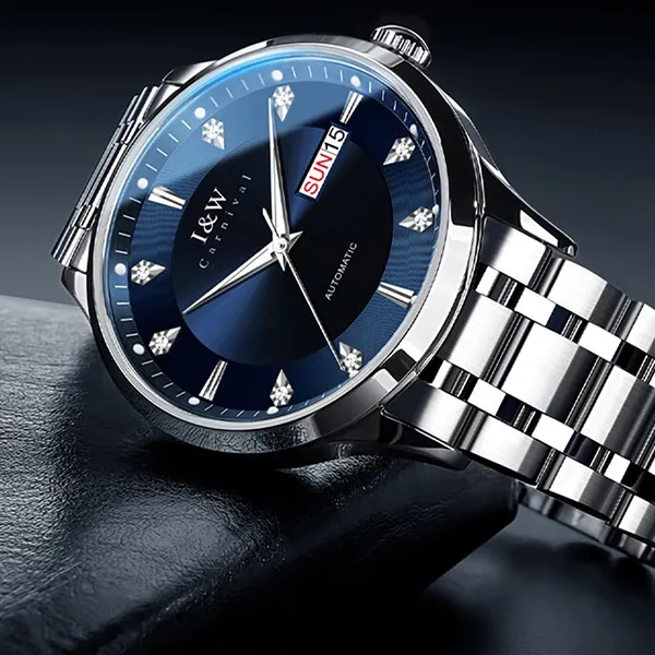 Đồng Hồ Nam I&W Carnival 55838G-T2 Màu Bạc Xanh