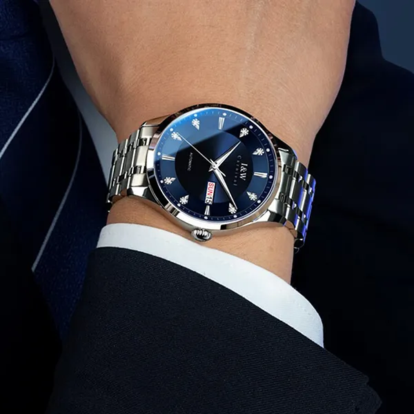 Đồng Hồ Nam I&W Carnival 55838G-T2 Màu Bạc Xanh