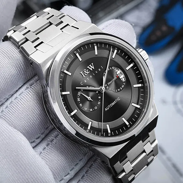 Đồng Hồ Nam I&W Carnival 55870G-T2 Automatic Màu Bạc Đen