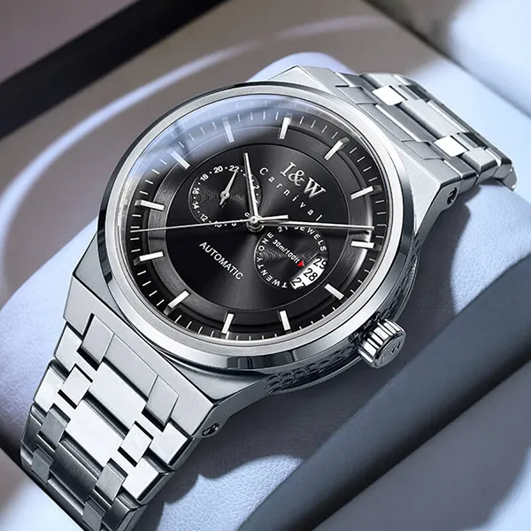 Đồng Hồ Nam I&W Carnival 55870G-T2 Automatic Màu Bạc Đen