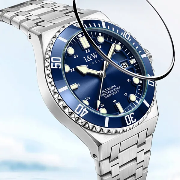 Đồng Hồ Nam I&W Carnival 726G-T1 Màu Bạc Xanh