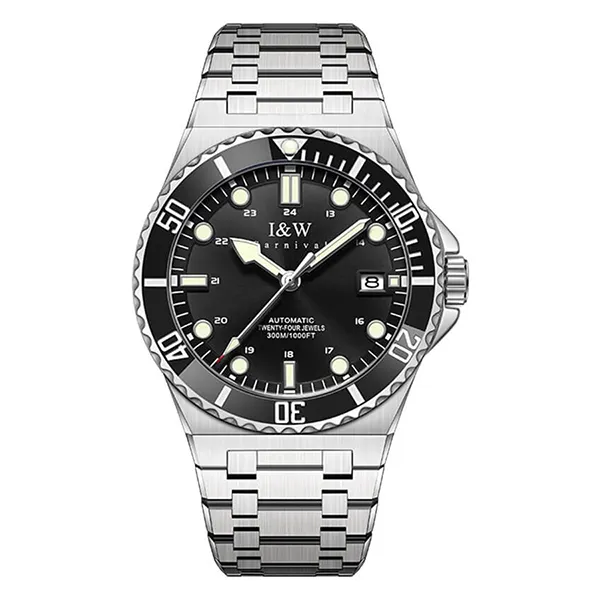 Đồng Hồ Nam I&W Carnival 726G-T2 Màu Bạc - Đen