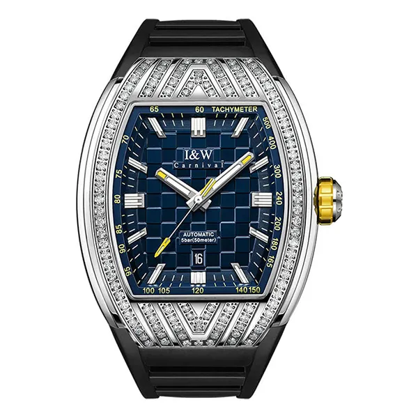 Đồng Hồ Nam I&W Carnival 727G-S1 Màu Bạc Xanh